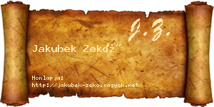 Jakubek Zekő névjegykártya